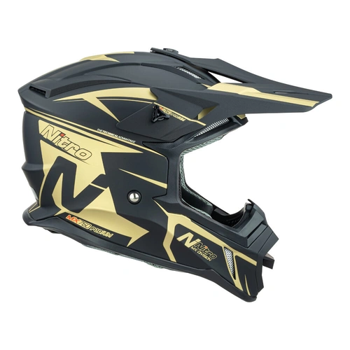 Nitro MX760 Satin Helmet - Black/Gold - M - SKU:85-775-07