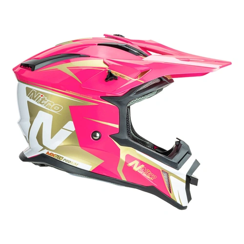 Nitro MX760 Helmet - Pink/White/Gold