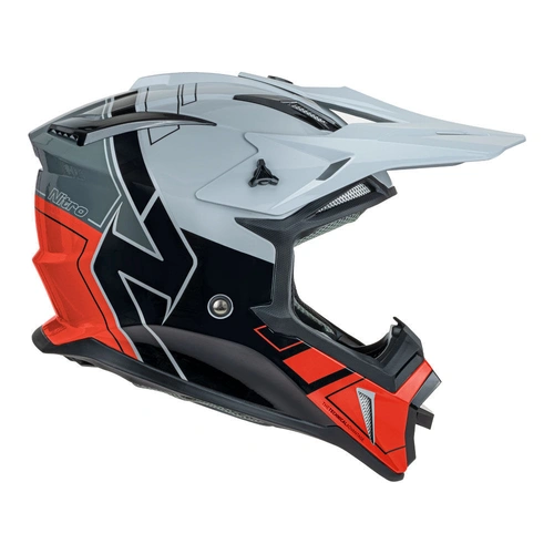 Nitro MX760 Gloss Helmet - Silver/Grey/Black/Red - S - SKU:85-781-05