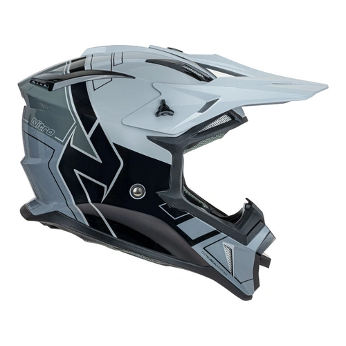 Nitro MX760 Gloss Helmet - Silver/Grey/Black/Dark Grey - S - SKU:85-782-05
