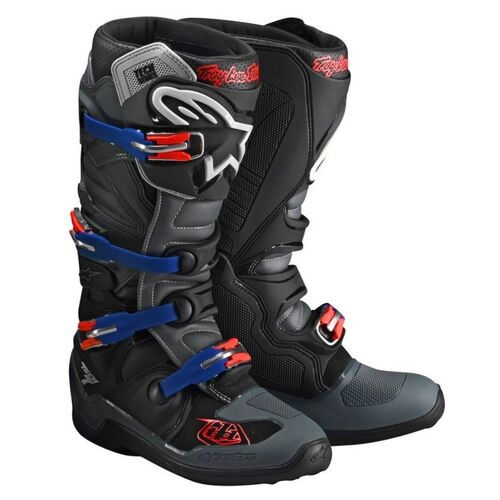 TLD X Alpinestars Tech 7 Black Grey Boots - SKU:939198605
