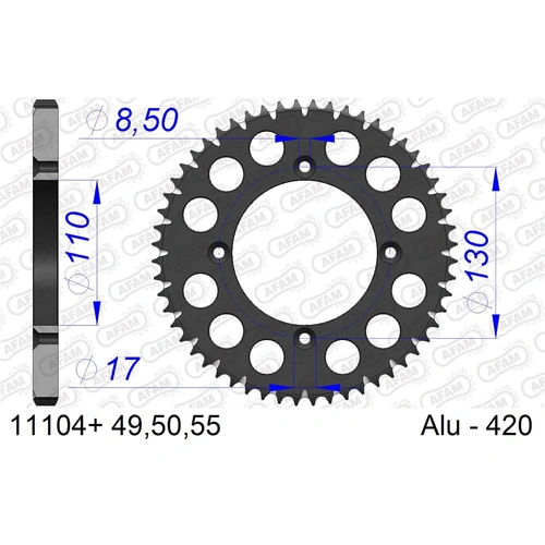 AFAM A48 420 Rear Sprocket - Honda CR80 87/150 07 SC - 48T