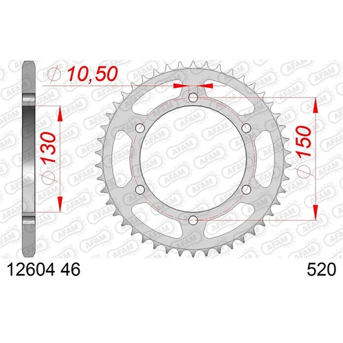AFAM S46 520 Rear Sprocket - Yamaha - 46T