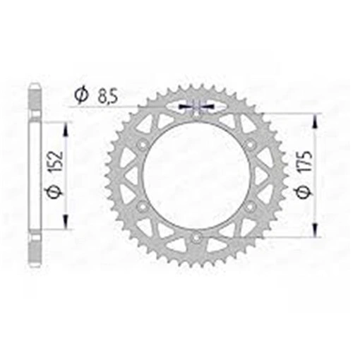 AFAM A49 520 Rear Sprocket - Yamaha YZ/WR 80-98 - 49T