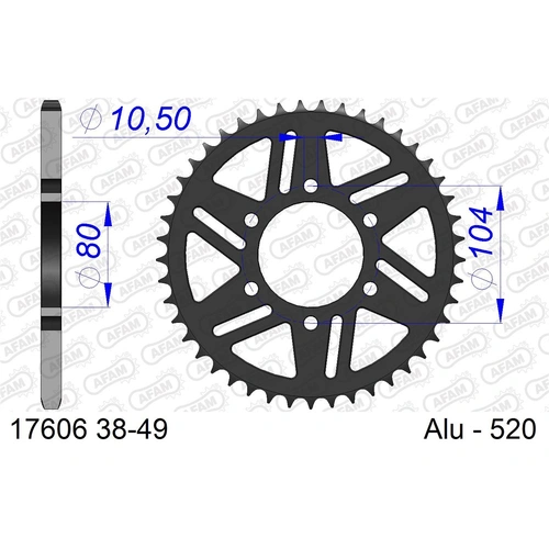 AFAM A49 Rear Sprocket - Kawasaki ZX6/7/9 520 Conversion - 49T