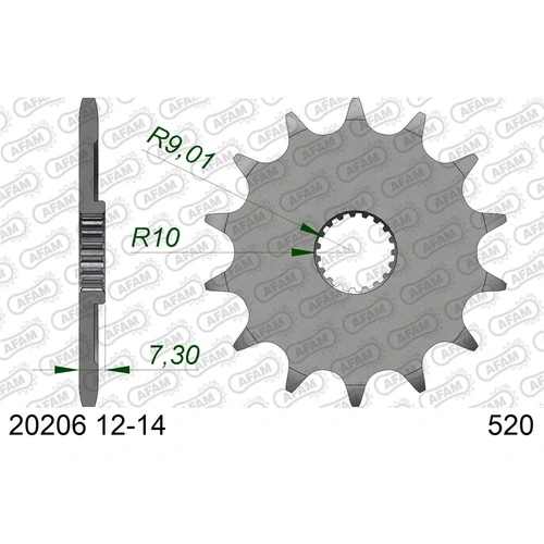 AFAM 14T 520 Front Sprocket - Honda CR 125 - 14T