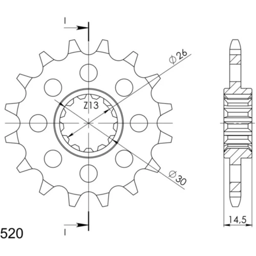 AFAM 16T Front Sprocket - Honda RC45 94-96 520 Conversion - 16T