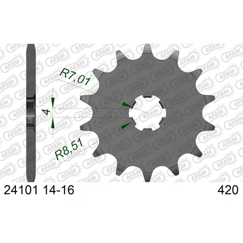 AFAM 15T 420 Front Sprocket - Kawasaki KLX110/DRZ110 03 - 15T