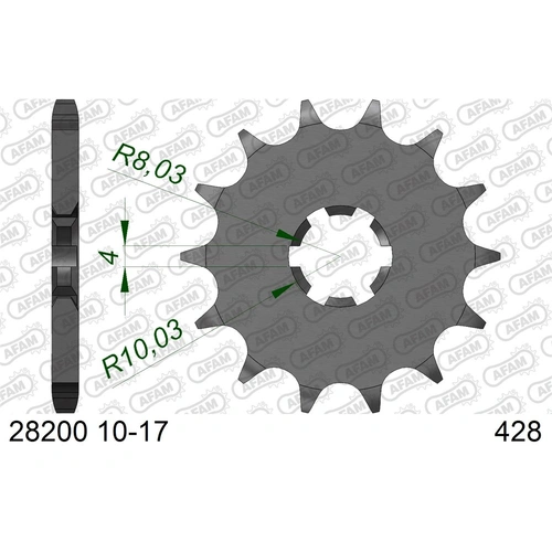 AFAM 11T 428 Front Sprocket - Yamaha YZ80 86/RM80 89- - 11T