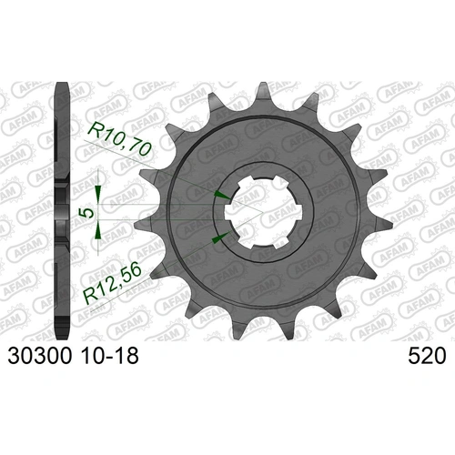 AFAM 15T 520 Front Sprocket - Kawasaki KX/KLX/KDX / Yamaha YZ/WR - 15T