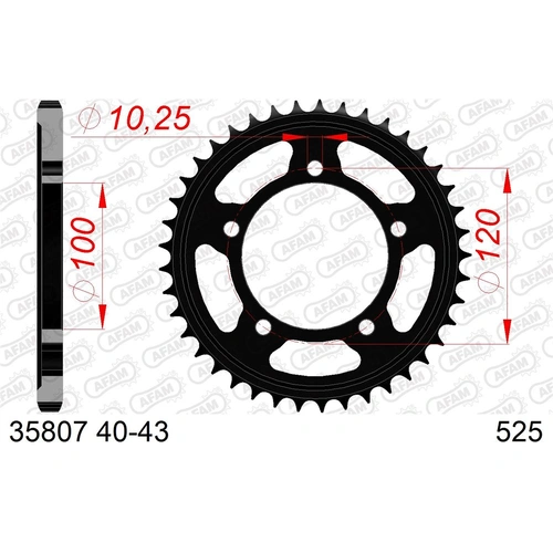 AFAM S40 525 Rear Sprocket - Aprilia RSV4 - 40T