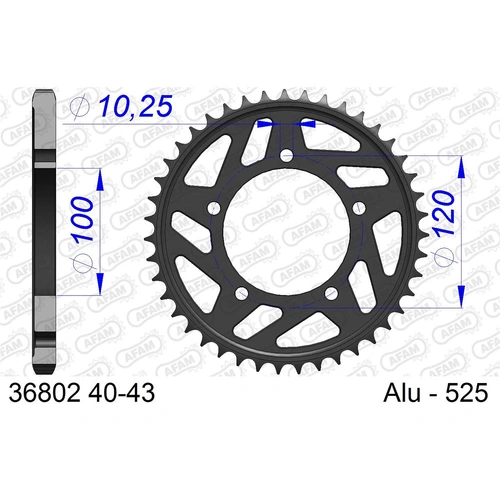 AFAM A43 525 Rear Sprocket - Aprilia RSV - 43T