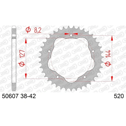 AFAM S38 520 Front Sprocket - Ducati 748/916 520 Conversion - 38T
