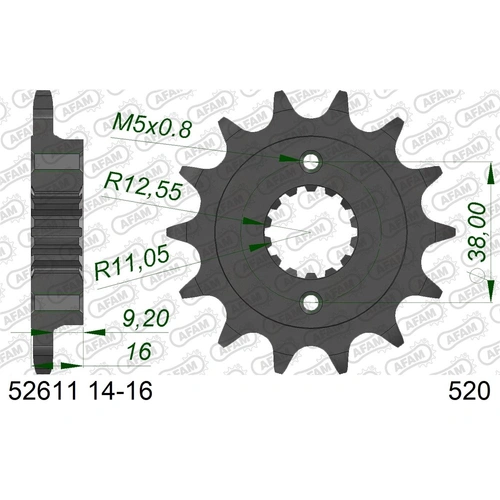 AFAM 14T 520 Front Sprocket - Ducati 748/916 520 Conversion - 14T