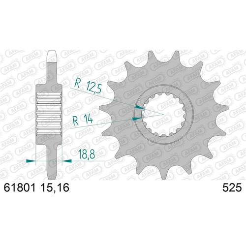 AFAM 15T 525 Front Sprocket - Aprilia RSV4 1000 - 15T