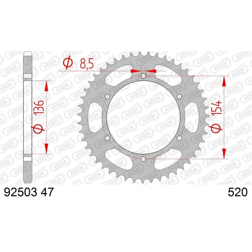 AFAM S47 Rear Sprocket - BMW G650 X Country - 47T