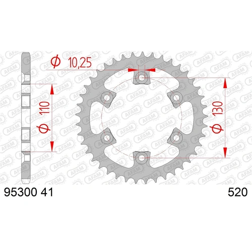 AFAM S41 520 Rear Sprocket - Gas Gas Quad 300/400 - 41T