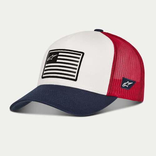 Alpinestars Flag Snapback Hat - White/Navy/Red - OS - SKU:AS1181013207400