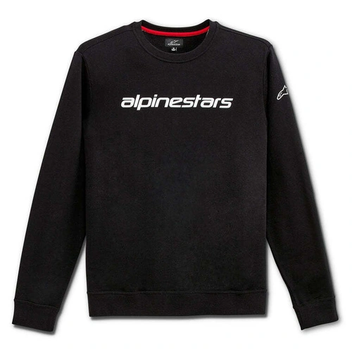 Alpinestars Linear Crew Fleece - Black/White - 2XL - SKU:AS1251324102077