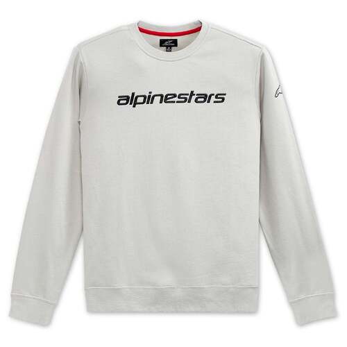 Alpinestars Linear Crew Fleece - Silver/Black - S - SKU:AS1251324190073