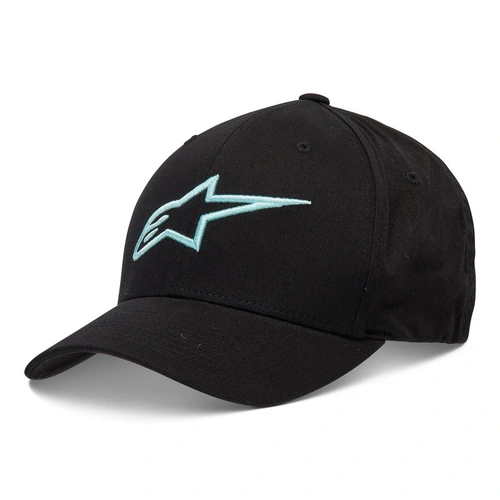 Alpinestars Ageless Curve Hat - Black/Light Aqua - S/M - SKU:AS1781010117782