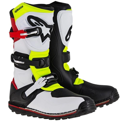 Alpinestars Tech T Trials Boot - White/Red/Fluro Yellow - 12 - SKU:AS200401725112