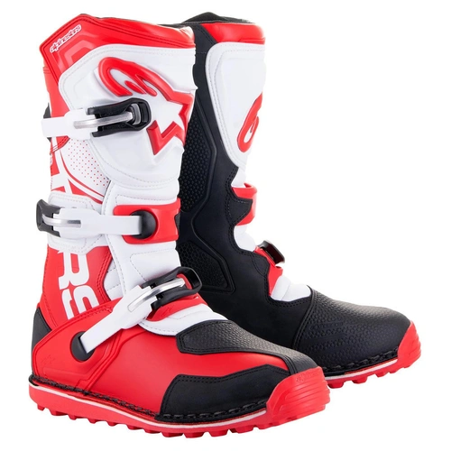 Alpinestars Tech T Trials Boot - Bright Red/Black/White - 9 - SKU:AS2004017301609