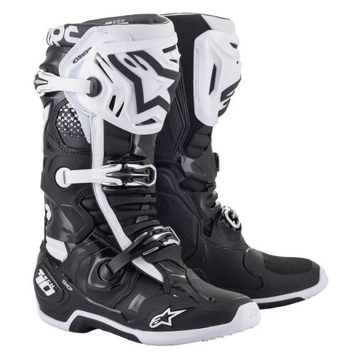 Alpinestars Tech 10 Boots - Black/White - 9 - SKU:AS2010020001209