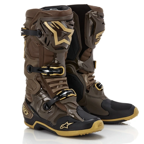 Alpinestars Tech 10 Boot - Dark Brown/Gold