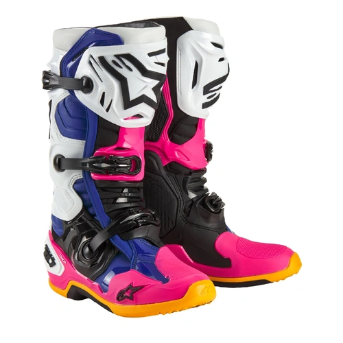 Alpinestars Limited Edition Coast Tech 10 Boots - White/Dark Blue/Fluro Pink - 8 - SKU:AS2010020201408
