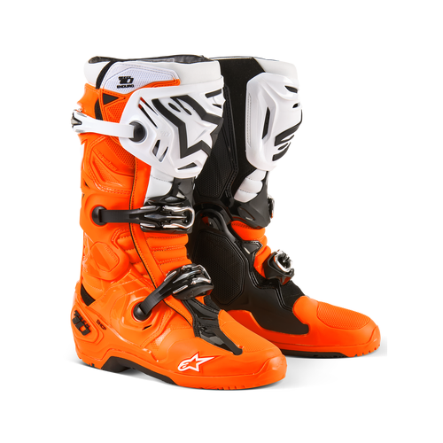 Alpinestars Tech 10 Enduro Boots  - Fluro Orange/Black/White