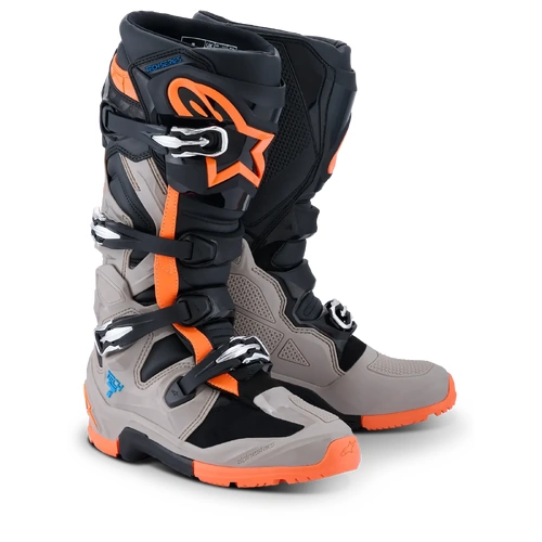 Alpinestars 2026 Tech 7 Enduro Boots - Black/Warm Grey/Fluro Orange - 10 - SKU:AS2010426156210