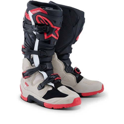 Alpinestars 2026 Tech 7 Enduro Boots - Black/Light Grey/Bright Red - 12 - SKU:AS2010426190312