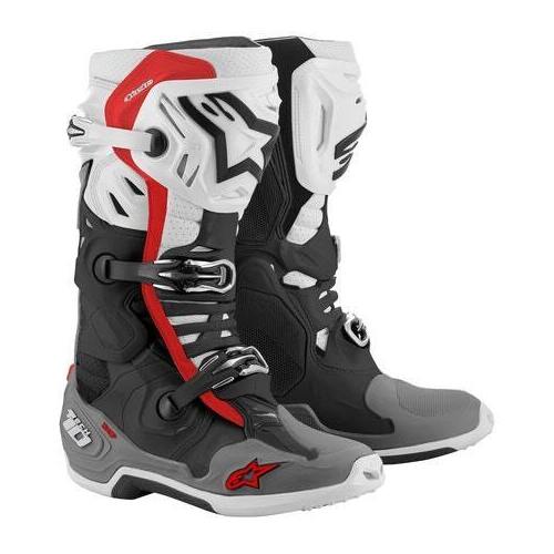 Alpinestars Tech 10 Supervent Boots - Black/White/Grey - 9 - SKU:AS2010520121309