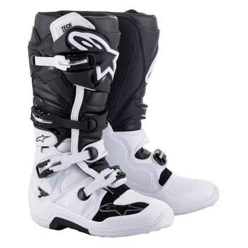 Alpinestars Tech 7 White Black Boots - Unisex - 9  - SKU:AS201201402109