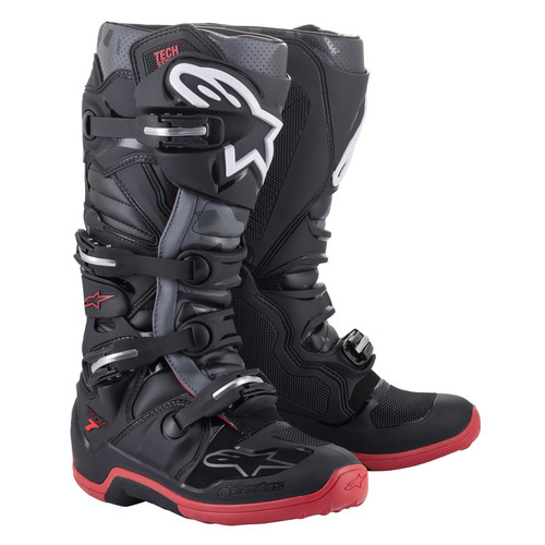 Alpinestars Tech 7 Boot - Black/Grey/Red - 10 - SKU:AS2012014115310