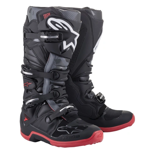 Alpinestars Tech 7 Boot - Black/Grey/Red - 10 - SKU:AS2012014115310
