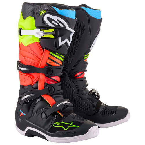 Alpinestars Tech 7 Boots - Black/Red/Yellow - 13 - SKU:AS2012014153813