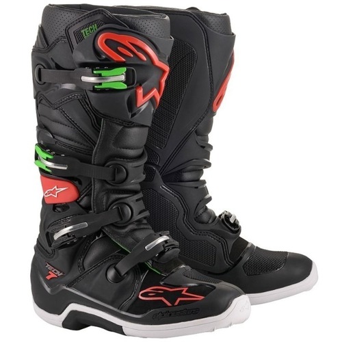 Alpinestars Tech 7 Boots - Black/Red/Green - SKU:AS2012014366-p