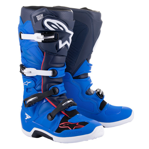 Alpinestars Tech 7 Boot - Blue/Navy/Bright Red - 8 - SKU:AS2012014705808