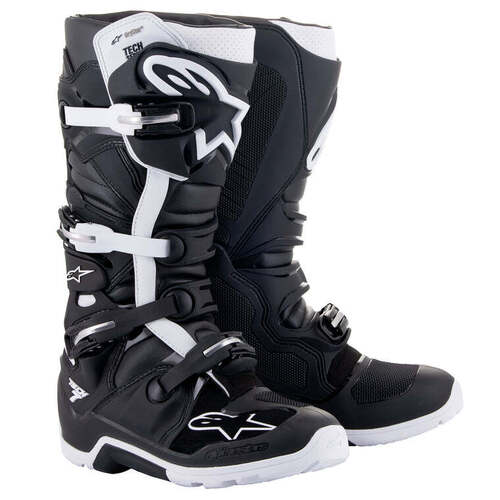 Alpinestars Tech 7 Drystar Enduro Boots - Black/White - 12 - SKU:AS2012620001212