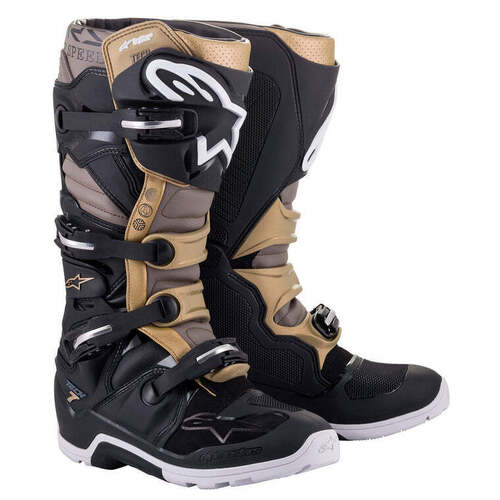 Alpinestars Tech 7 Drystar Enduro Boots - Black/Gold - 9 - SKU:AS2012620195909