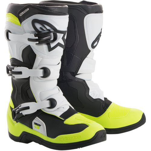 Alpinestars Youth Tech 3S Boots - Black/White/Yellow Fluorescent - SKU:AS2014018125-p