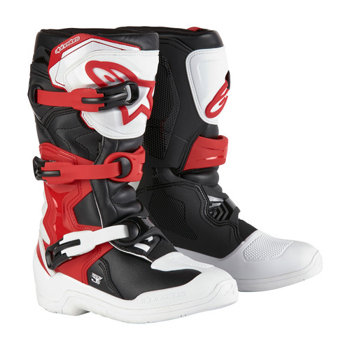 Alpinestars Tech 3S Youth Boot - White/Black/Bright Red - 4 - SKU:AS2014024203004
