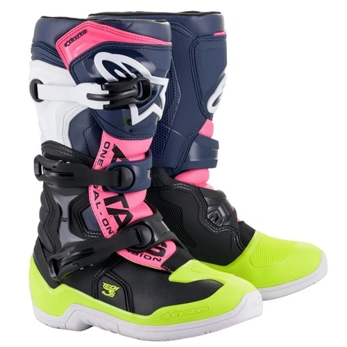 Alpinestars Tech 3S Kids Boots - Black/Blue/Pink