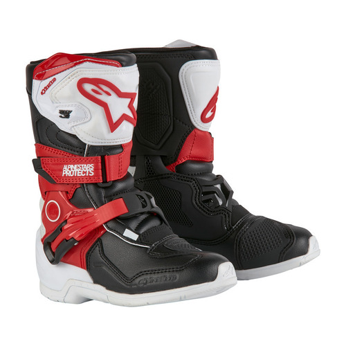 Alpinestars Tech 3S Kids Boot - White/Black/Bright Red - K10 - SKU:AS2014524203010