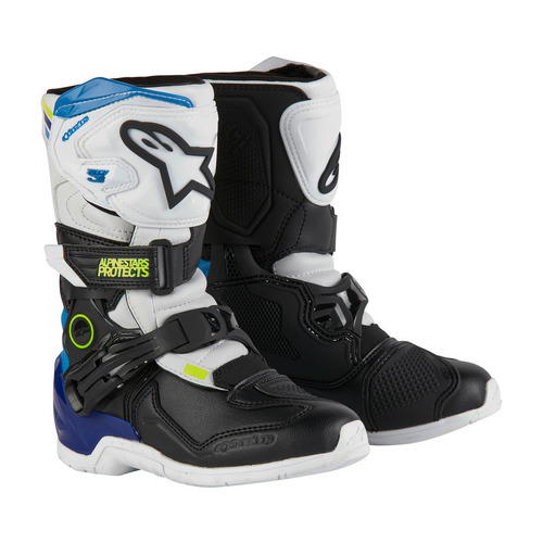 Alpinestars Tech 3S Kids Boot - White/Black/Enamel Blue - K1 - SKU:AS2014524217901