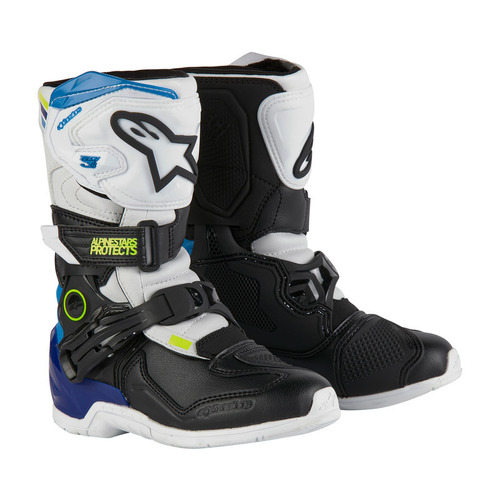 Alpinestars Tech 3S Kids Boot - White/Black/Enamel Blue - K10 - SKU:AS2014524217910