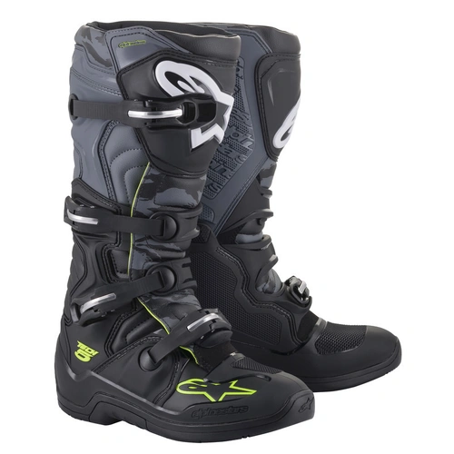 Alpinestars Tech 5 Boot - Black/Grey/Fluro Yellow - 7 - SKU:AS201501515507