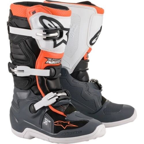 Alpinestars Youth Tech 7s Boots - Black/Grey/White/Orange - 5 - SKU:AS201501711205